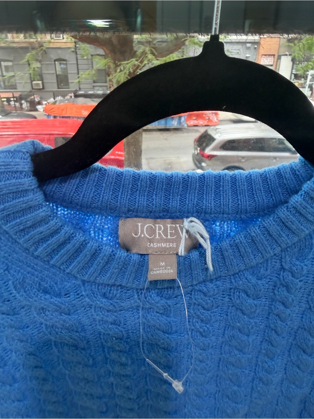 J. Crew Cerulean Blue Cable Knit Cashmere Crewneck Sweater Devil Wears Prada - Picture 4 of 4